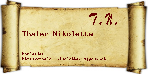 Thaler Nikoletta névjegykártya