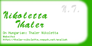 nikoletta thaler business card